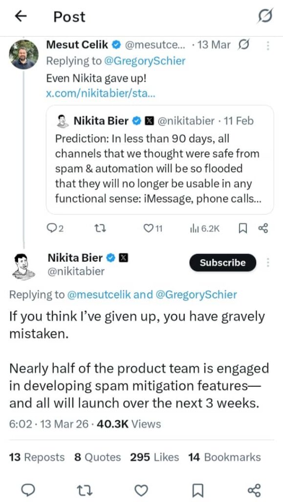 X followers decreasing