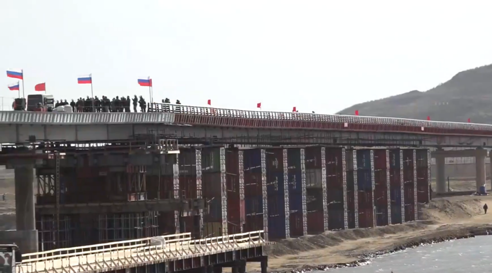 Russia, North Korea connect road bridge ahead of summer opening