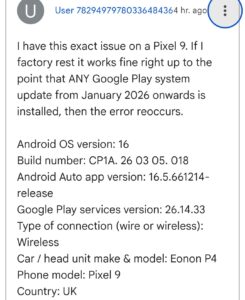 Android Auto wireless disconnecting 