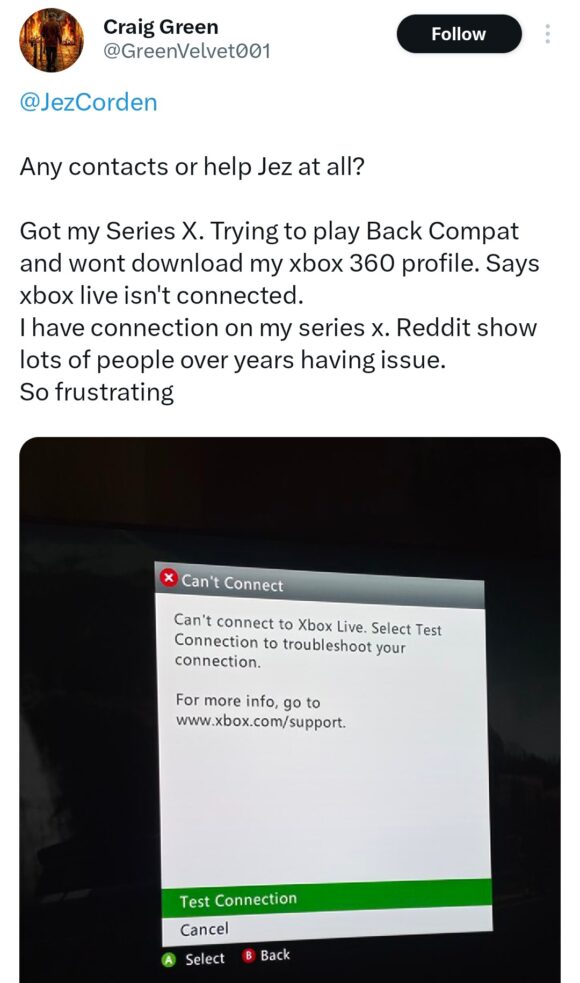 Xbox series x users can't login to Xbox Live 