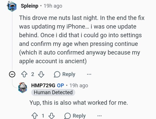 Reddit "Age-appropriate experiences in Apps" UK iPhone issue