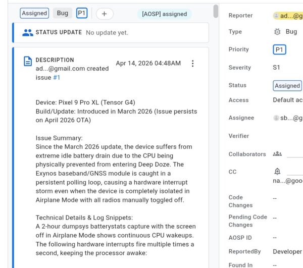 Pixel Battery Drain Issue After April 2026 Update