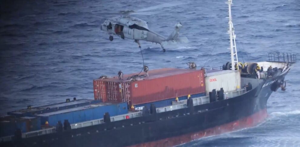 US forces board ship suspected of heading to Iran port