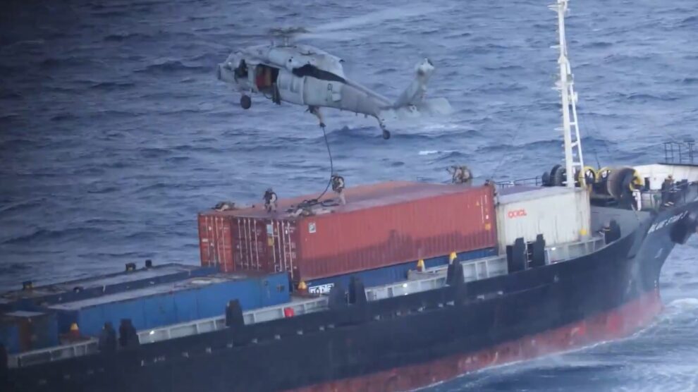 US forces board ship suspected of heading to Iran port