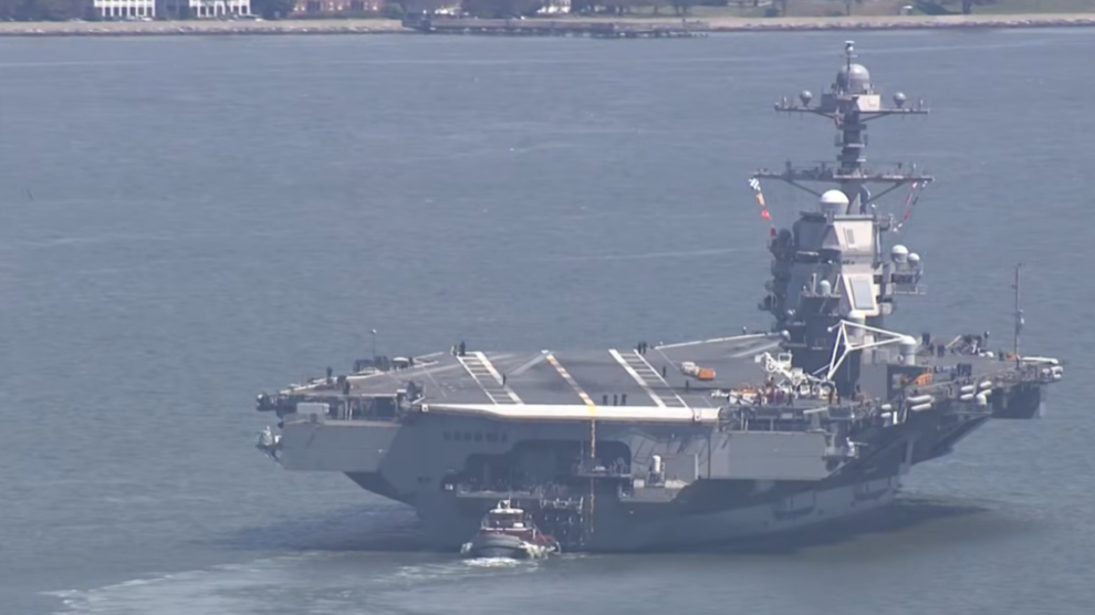 USS Gerald R. Ford aircraft carrier leaves Middle East