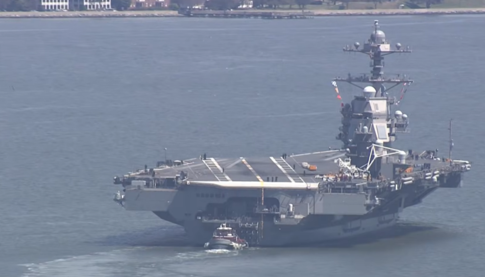 USS Gerald R. Ford aircraft carrier leaves Middle East