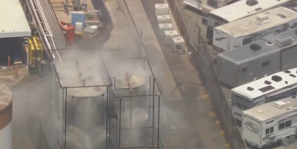 "Crack found in California toxic chemical tank could relieve pressure"