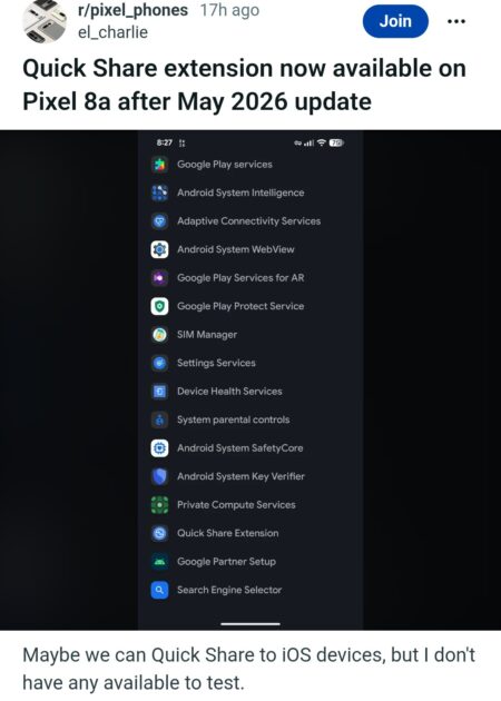 Google AirDrop support Quick Share