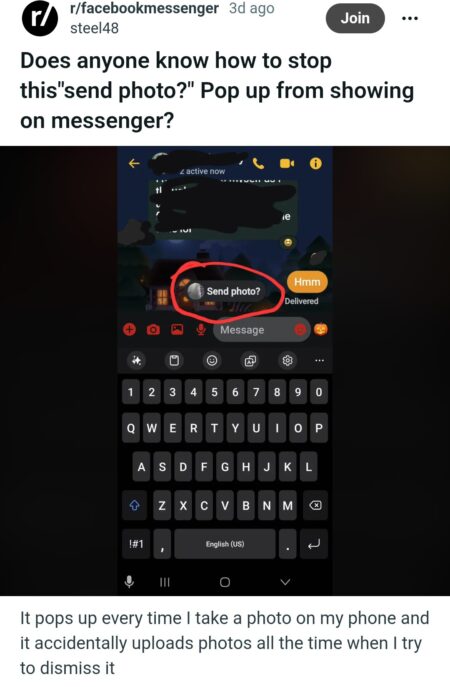 Stop Messenger “Send Photo?” Pop-up