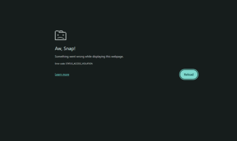 "Aw Snap" STATUS_ACCESS_VIOLATION error in Chrome