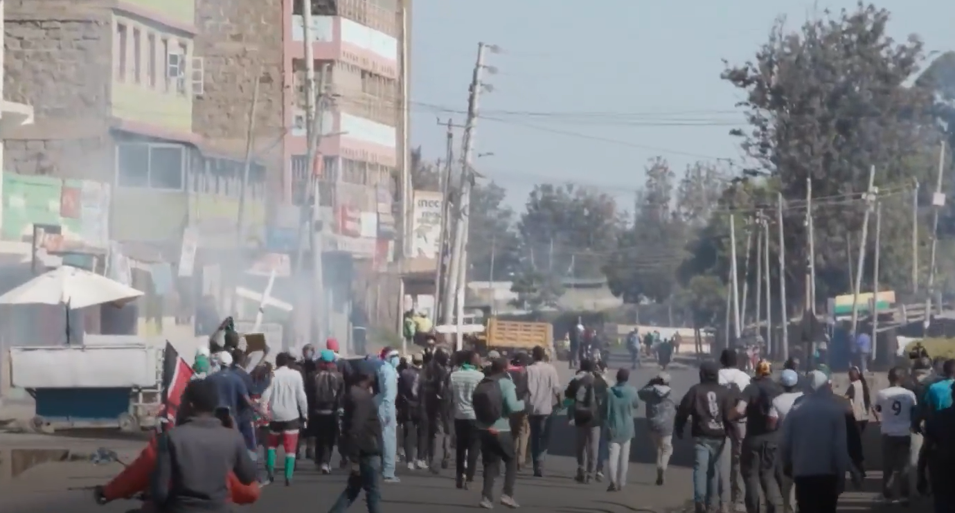 One shot as Kenyan protests at US Ebola centre turn violent