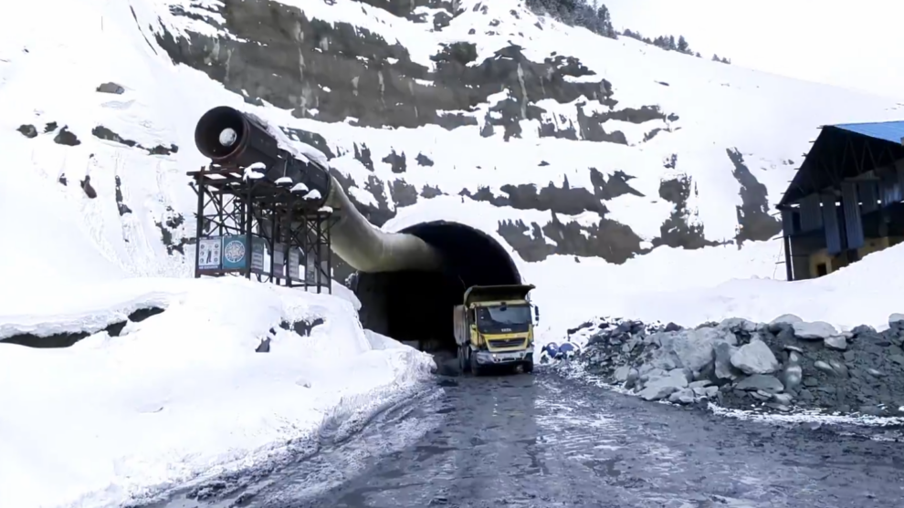 "India breaks through Himalayan tunnel to China border zone