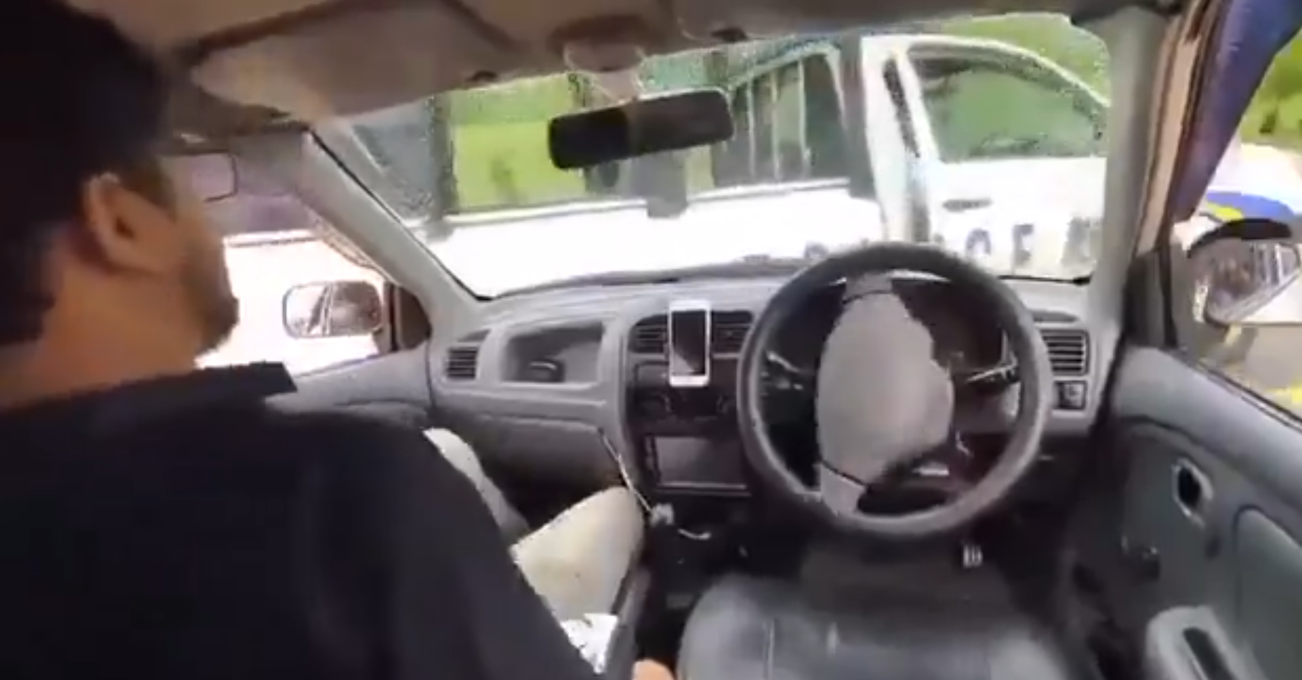 Remote-Controlled Car Crashes into a Parked Police Van
