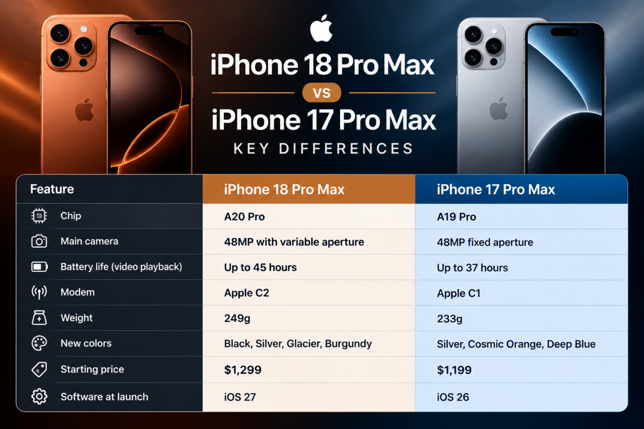 IPhone 18 Pro Max Vs IPhone 17 Pro Max Key Differences Insider Paper iphone-18-pro-max-vs-iphone-17-pro-max-key-differences-insider-paper
