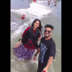 Parents making reel child waves
